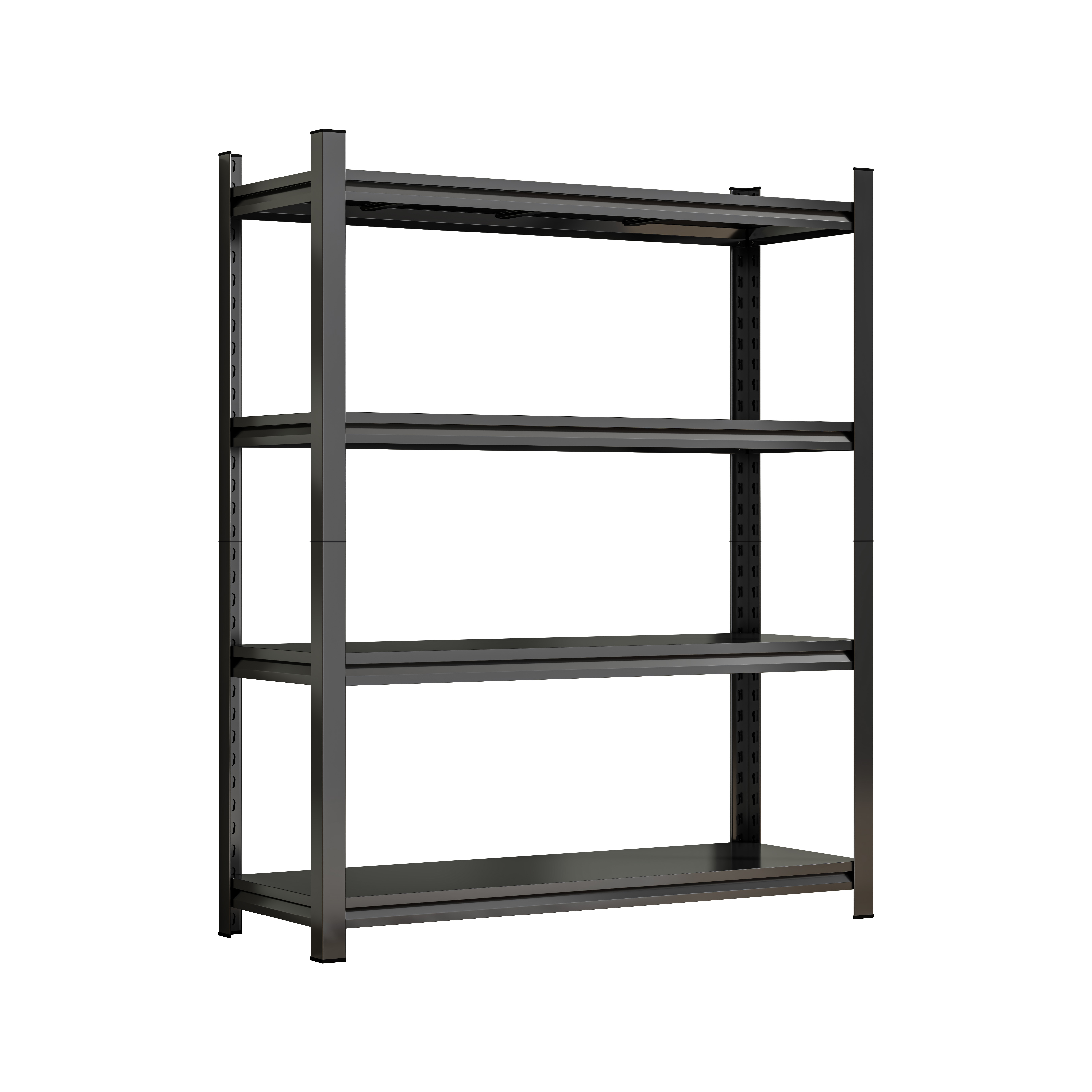 4 Tier Height Adjustable Metal Storage Rack Vertical Organizer 63 Inches x 45 Inches x 18 Inches Assembly Required (Black)