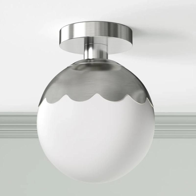 7.87" W 1-Light Globe Semi Flush Mount(not included bulbs)