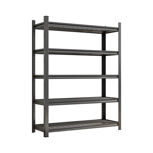 Garage Five Story Shelf, Capable Of Accommodating 2500 LBS, Adjustable Metal Shelf, Black, Requires Assembly