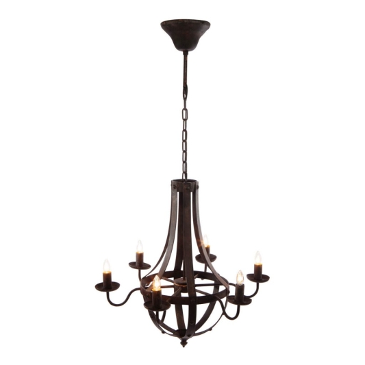 6-Light Metal Chandelier Hanging Light Fixture with Adjustable Chain for Kitchen Dining Room Foyer Entryway (Bulb Not Included)