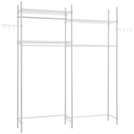 4 Tier Over the Washer and Dryer Storage Shelf Laundry Room Drying Rack with Hanger Rod and Hooks Adjustable Over Washer and Dryer Shelves Laundry Room Shelf Storage Space Saver (White)
