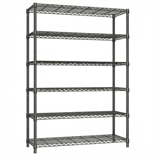 6 Tier Storage Shelves Load 2100 Lbs Metal Shelving Wire Metal Shelving Unit Shelves for Storage Adjustable Garage Shelving for Pantry Kitchen Garage 18 Inches x 47 Inches x 82 Inches (Black)