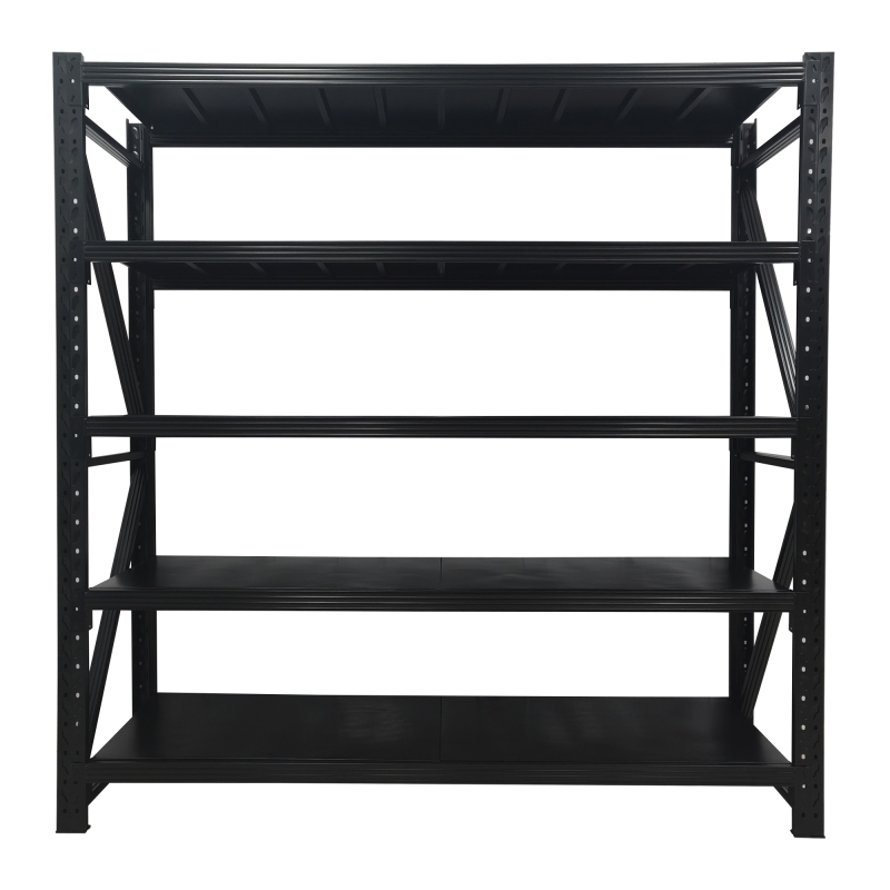 5 Tier Lightweight Metal Adjustable Garage Shelving Unit Suitable for Warehouses and Homes 78 Inches x 23 Inches x 79 Inches (Black)