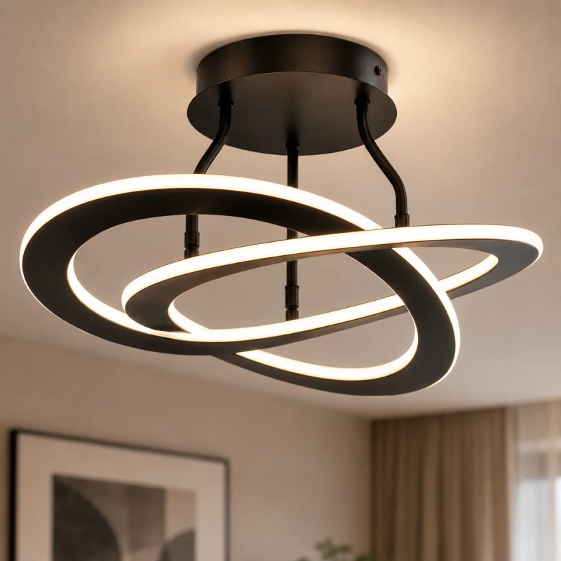 19.69" W 2-Light Integrated LED Dimmable Semi Flush Mount